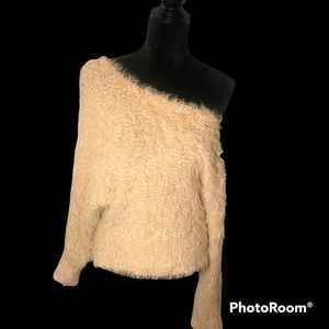 Textured off shoulder sweater